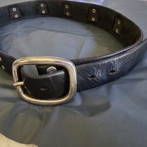 Goth Heavy Buckle Leather Belt Lucky Brand Size 34